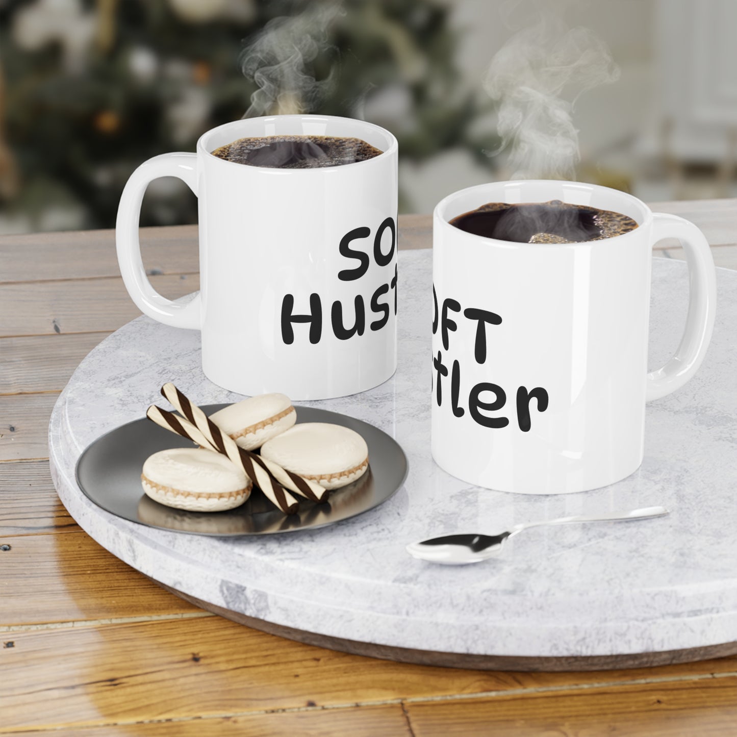 Soft Hustler Mug – Minimalist Affirmation Coffee Cup for Mindful Entrepreneurs